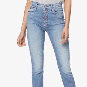 mother denim pixie dazzler ankle fray